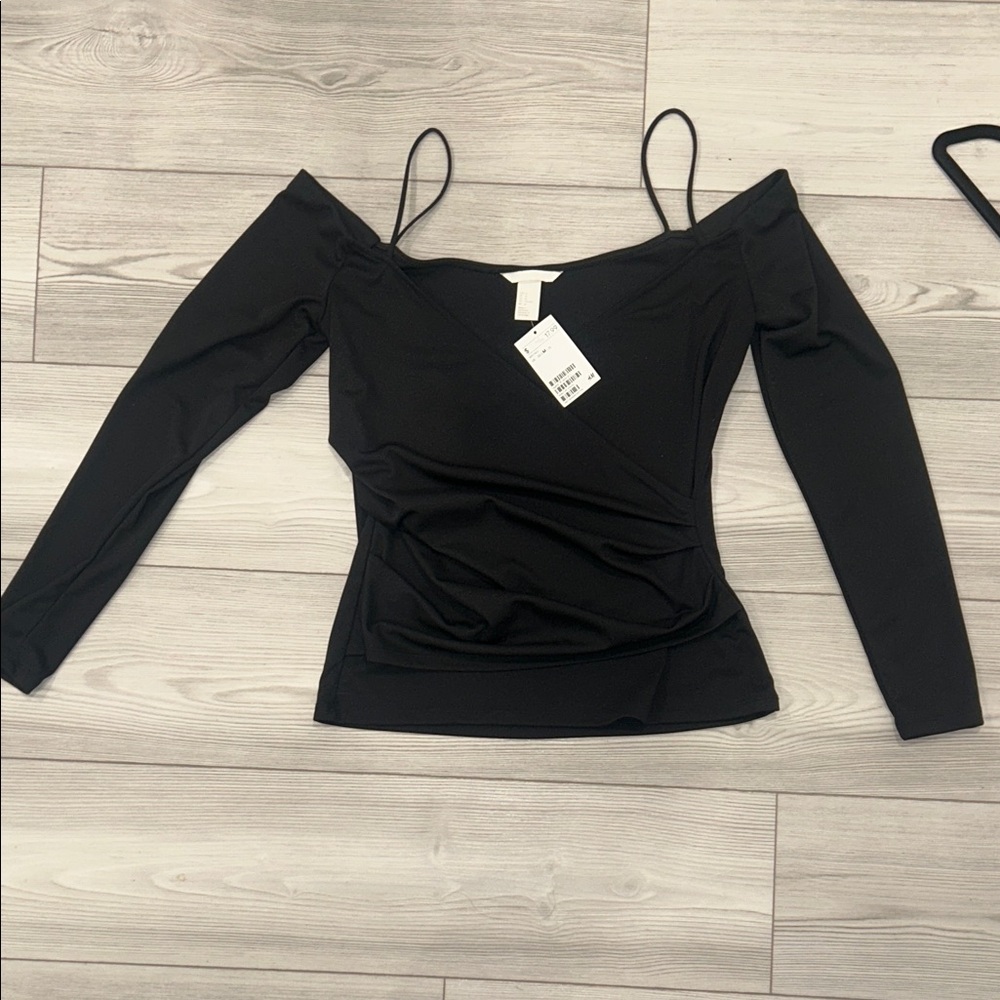 Elegant Black Off-Shoulder Women's Top